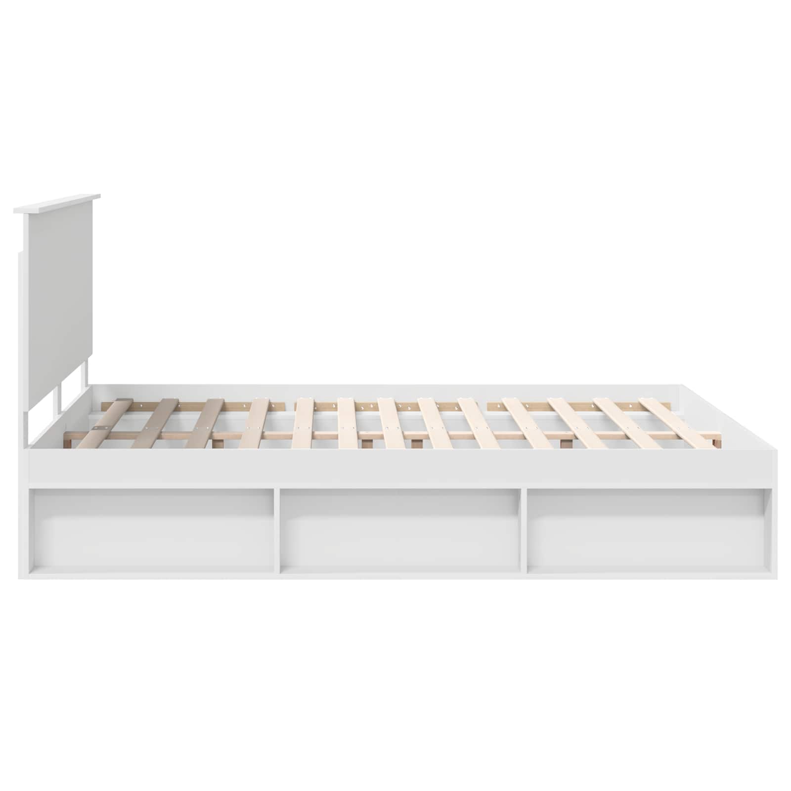 vidaXL Ramka łóżka Z zagłówkiem Biały 160 x 200 cm Lite drewno sosnowe