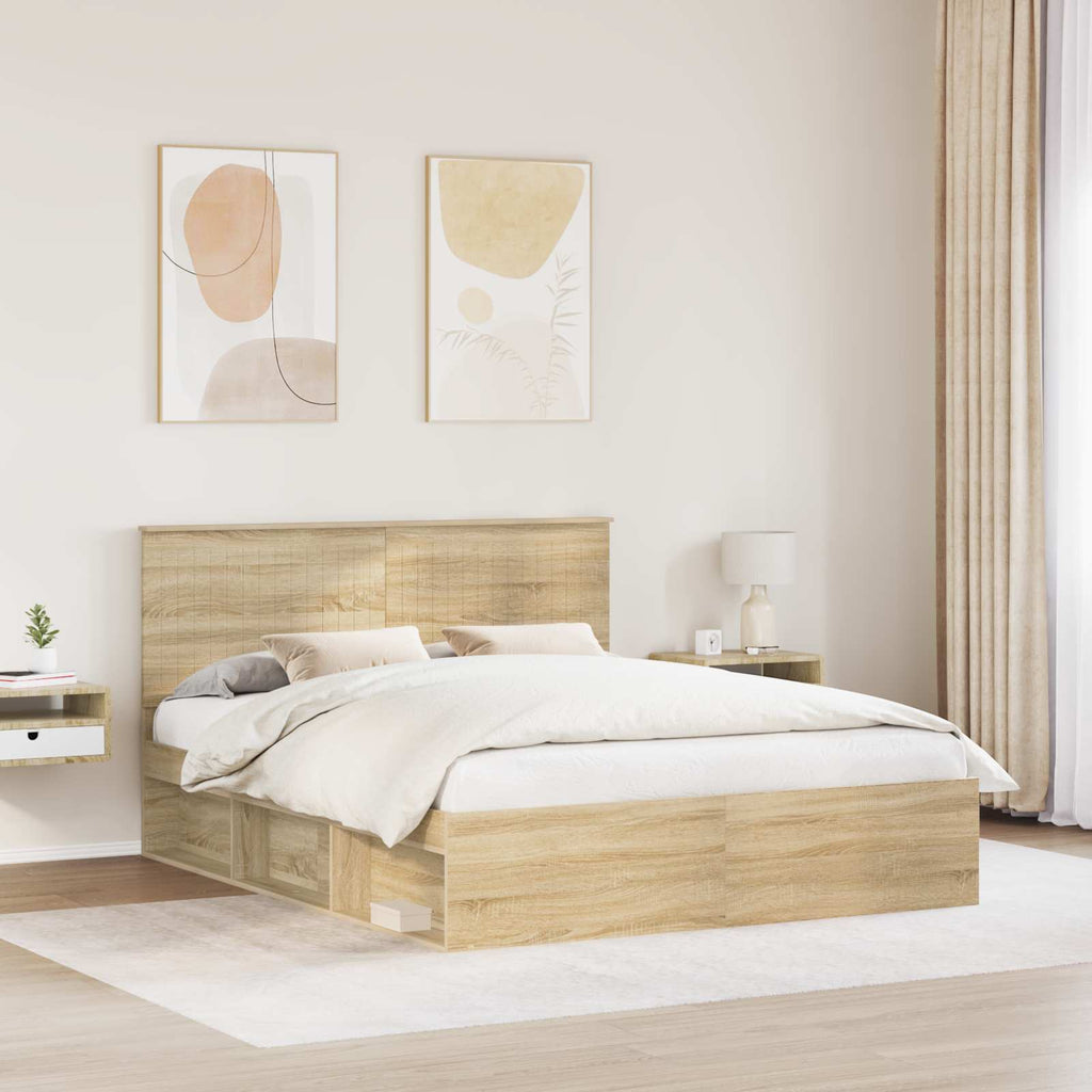 vidaXL Ramka łóżka Sonoma 160 x 200 cm Lite drewno sosnowe