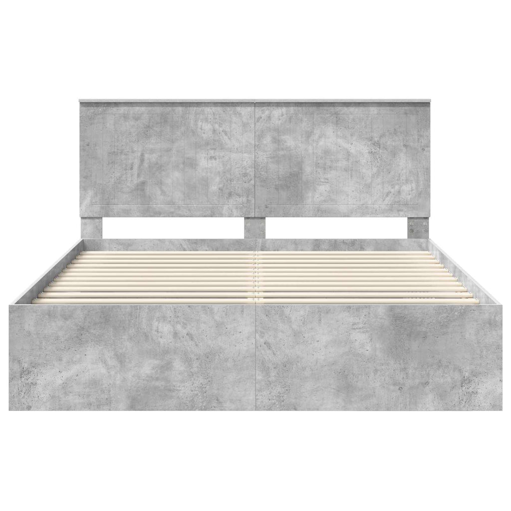 vidaXL Ramka łóżka Betonowy 160 x 200 cm Lite drewno sosnowe