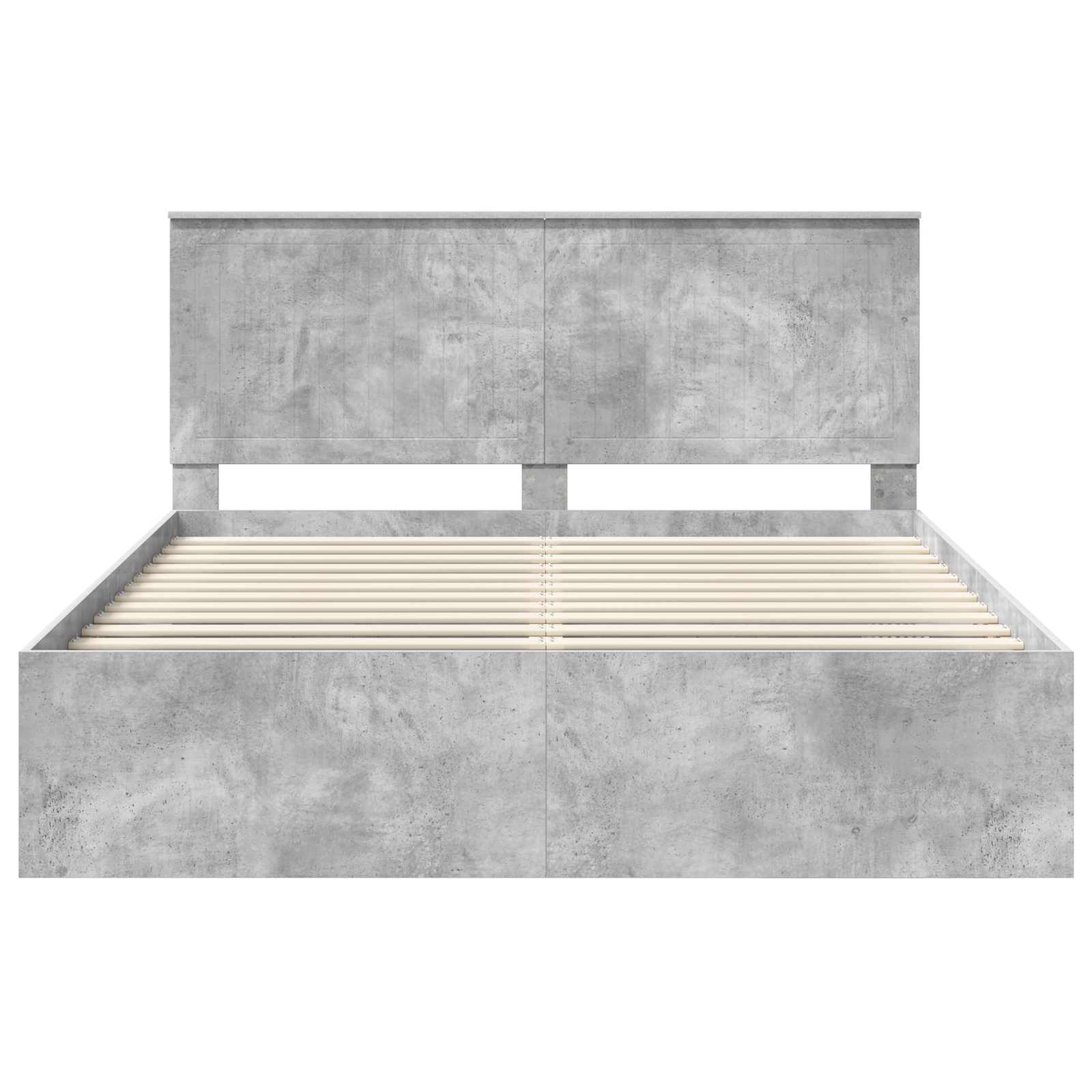 vidaXL Ramka łóżka Betonowy 160 x 200 cm Lite drewno sosnowe