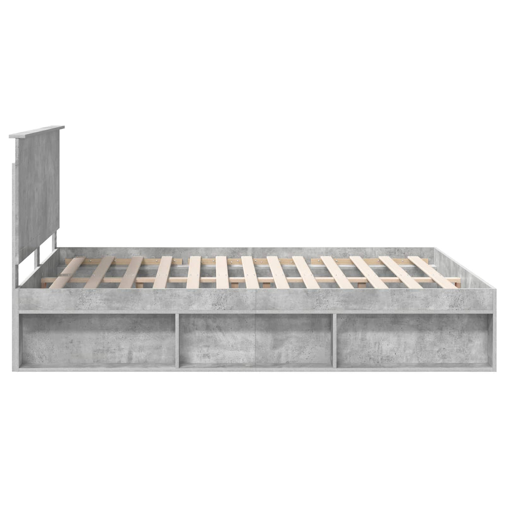 vidaXL Ramka łóżka Betonowy 160 x 200 cm Lite drewno sosnowe