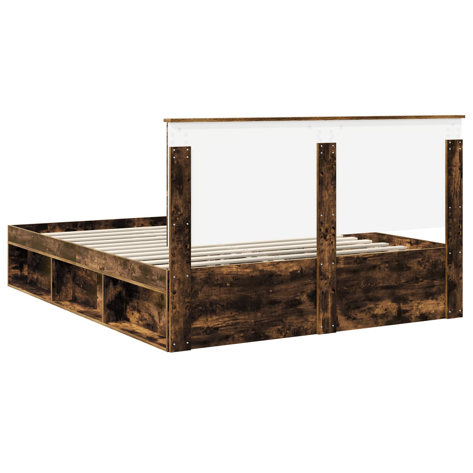vidaXL Ramka łóżka Dąb wędzony 160 x 200 cm Lite drewno sosnowe