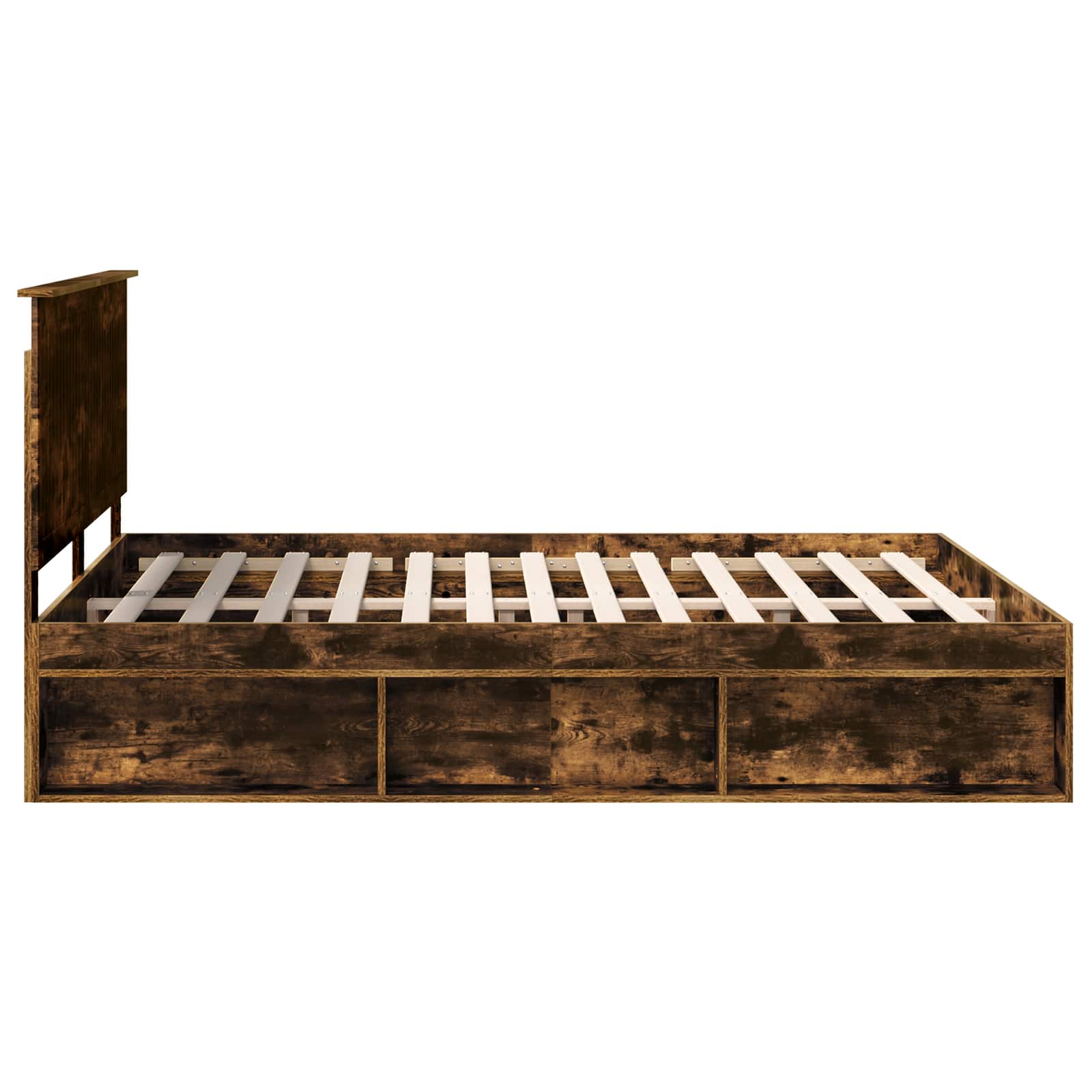 vidaXL Ramka łóżka Dąb wędzony 160 x 200 cm Lite drewno sosnowe