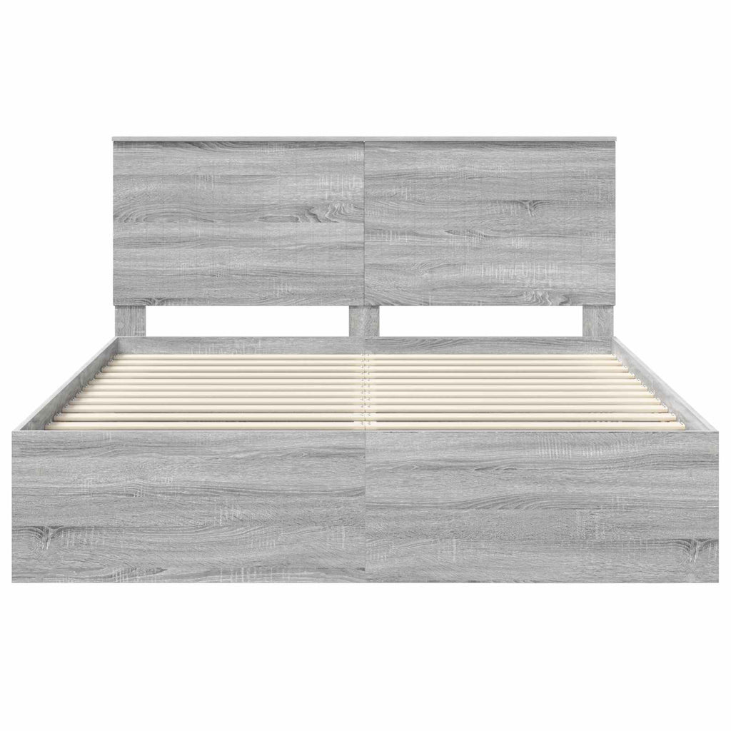 vidaXL Ramka łóżka Szary Sonoma 160 x 200 cm Lite drewno sosnowe