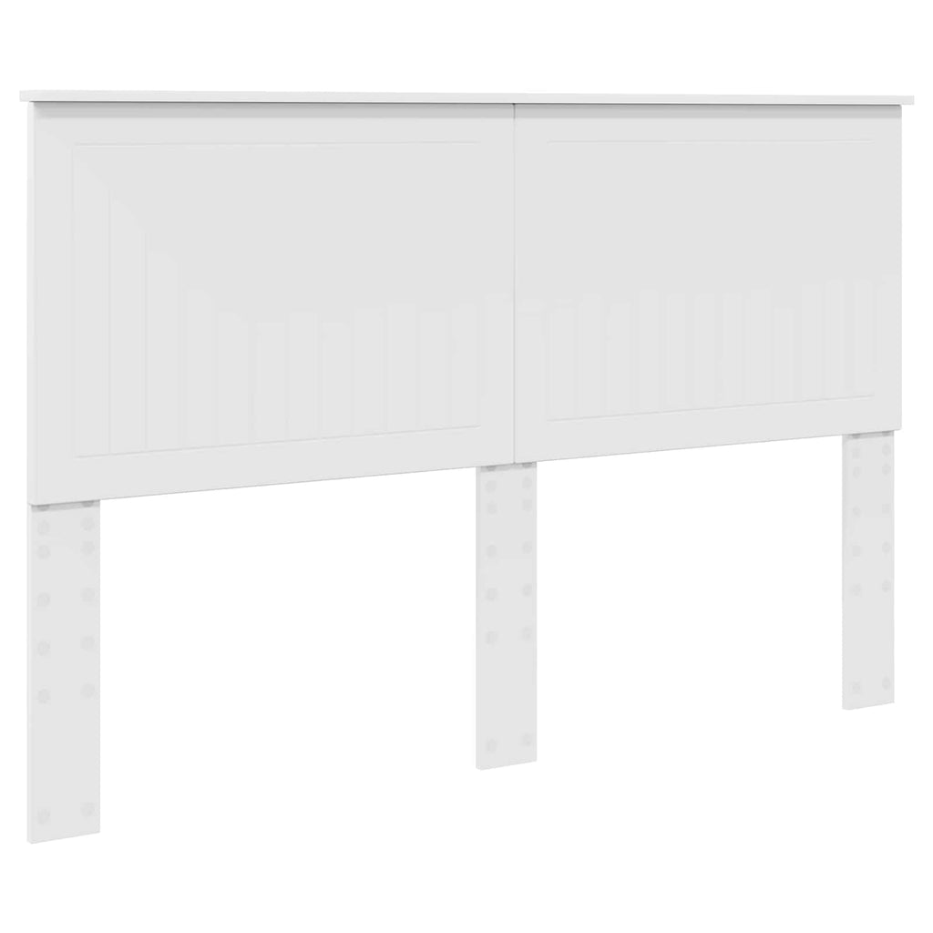 vidaXL Ramka łóżka Z zagłówkiem Biały 150 x 200 cm Lite drewno sosnowe