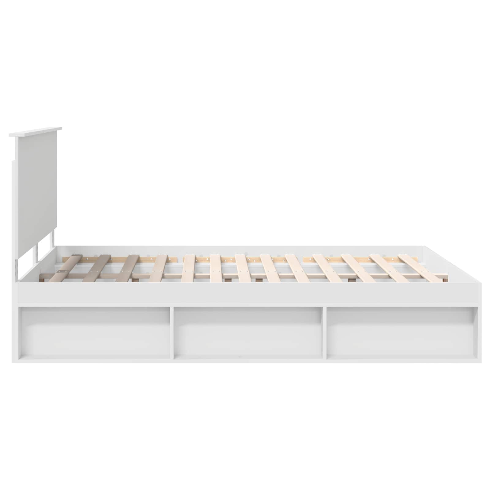 vidaXL Ramka łóżka Z zagłówkiem Biały 150 x 200 cm Lite drewno sosnowe