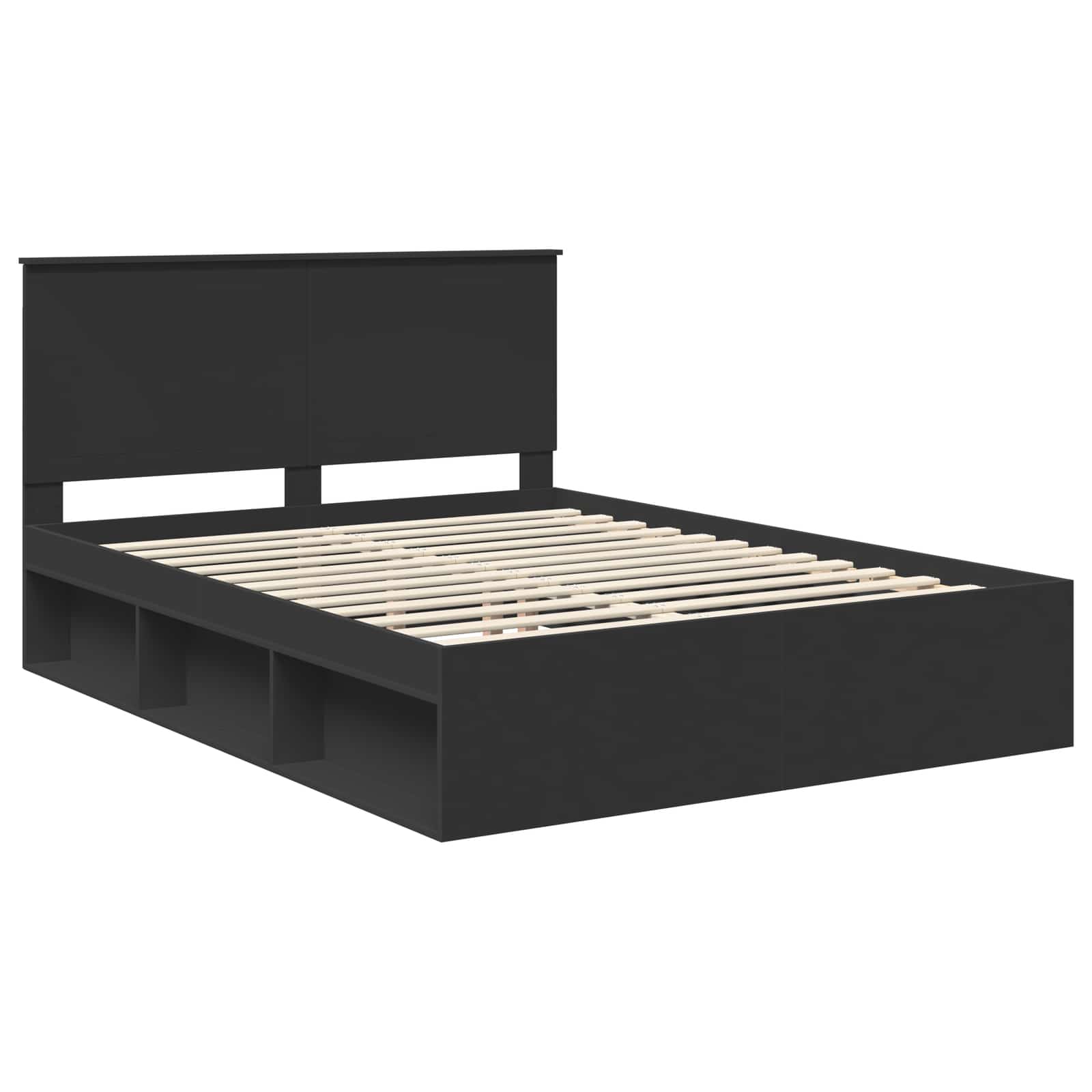 vidaXL Ramka łóżka Czarny 150 x 200 cm Lite drewno sosnowe