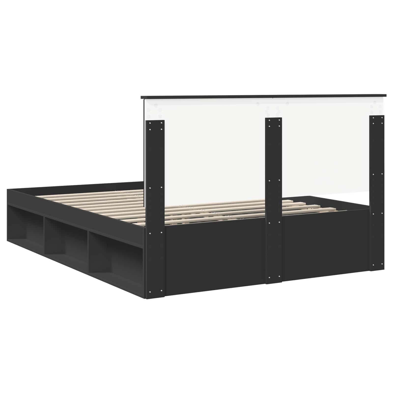 vidaXL Ramka łóżka Czarny 150 x 200 cm Lite drewno sosnowe