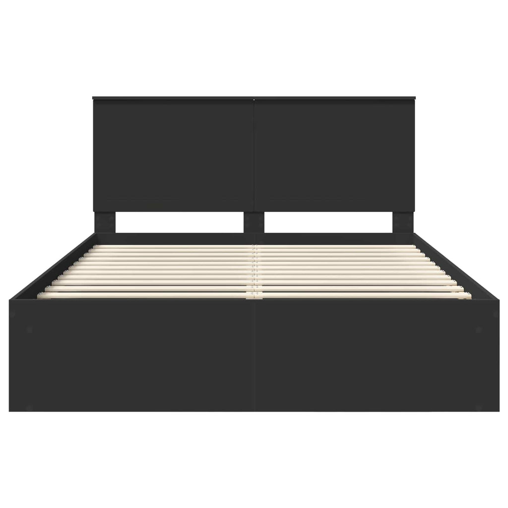 vidaXL Ramka łóżka Czarny 150 x 200 cm Lite drewno sosnowe
