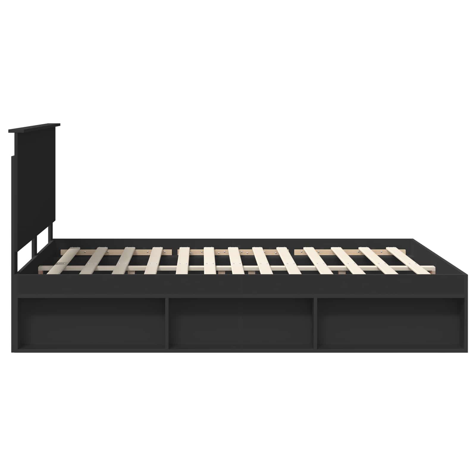 vidaXL Ramka łóżka Czarny 150 x 200 cm Lite drewno sosnowe