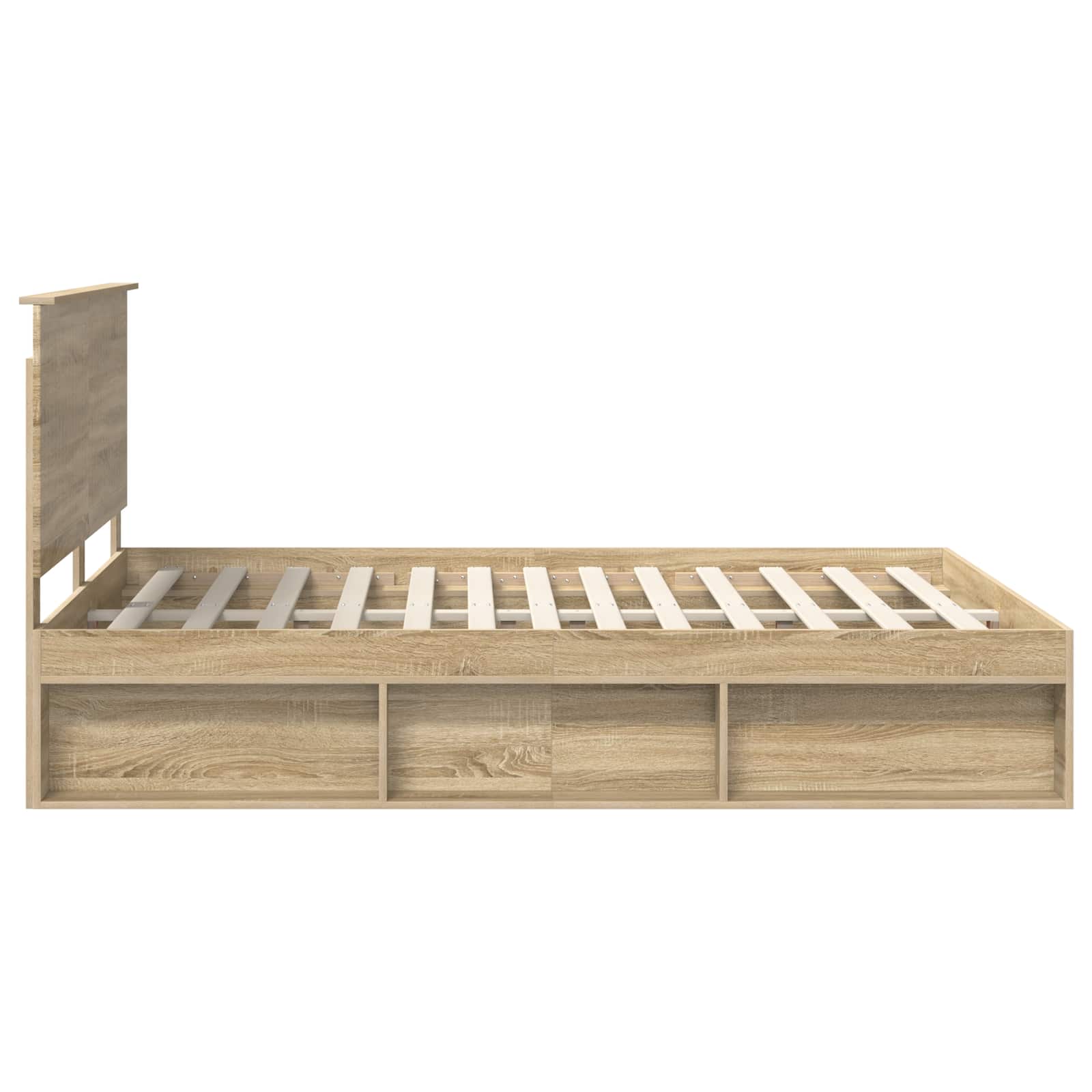 vidaXL Ramka łóżka Dąb Sonoma 150 x 200 cm Lite drewno sosnowe