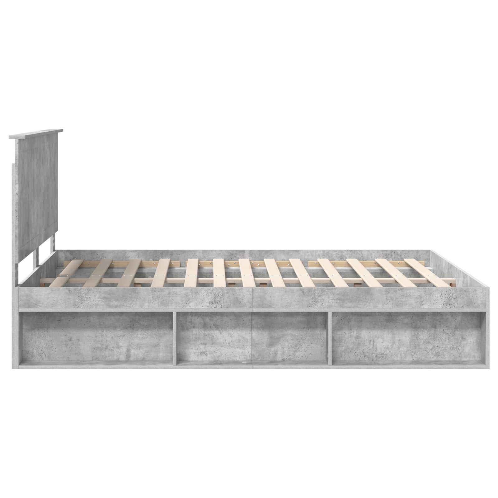 vidaXL Ramka łóżka Szary beton 150 x 200 cm Lite drewno sosnowe