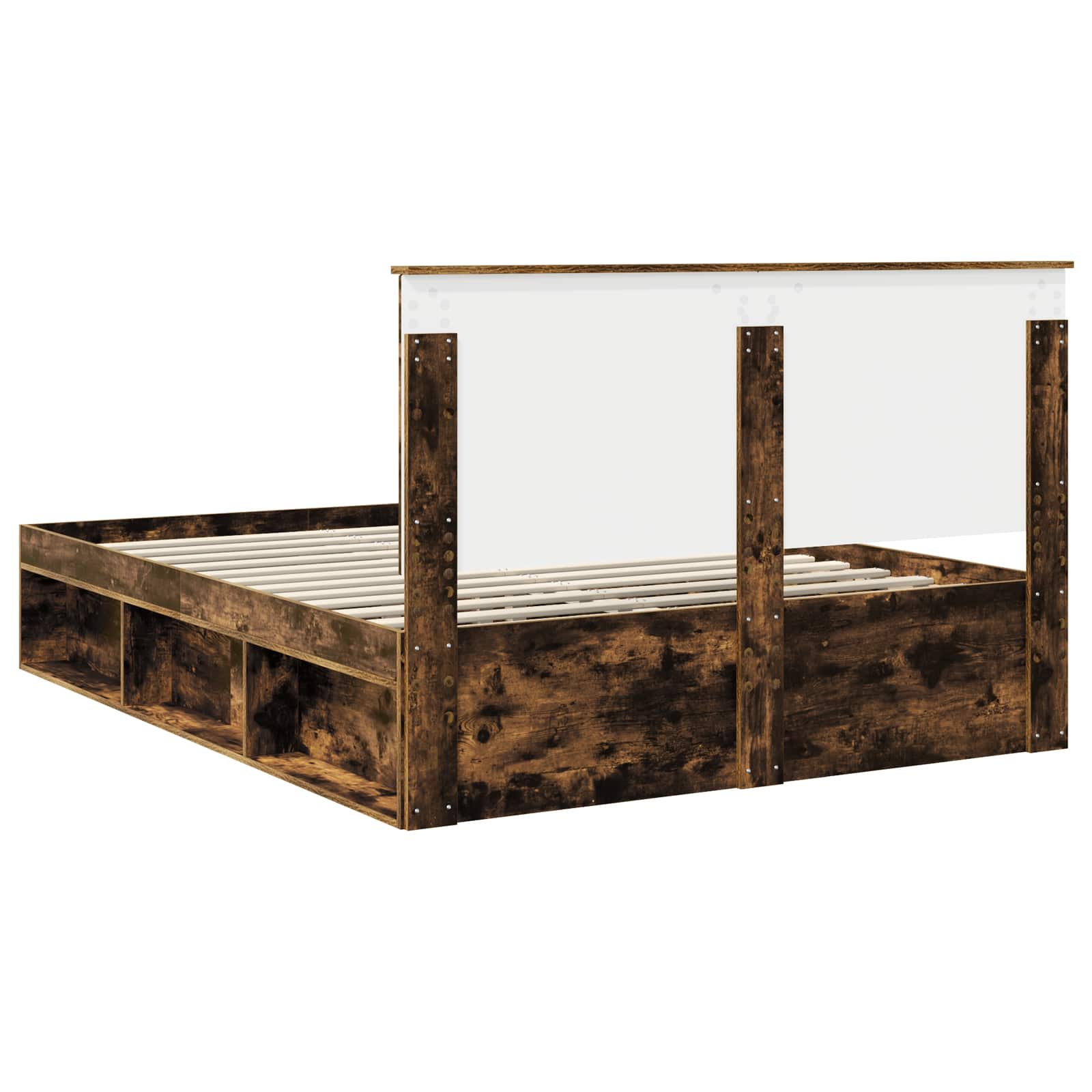 vidaXL Ramka łóżka Dąb wędzony 150 x 200 cm Lite drewno sosnowe