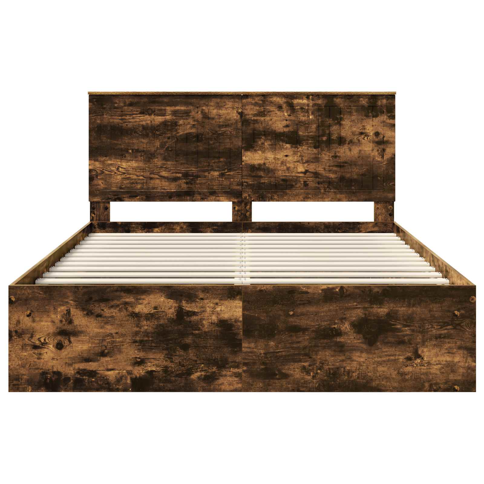 vidaXL Ramka łóżka Dąb wędzony 150 x 200 cm Lite drewno sosnowe