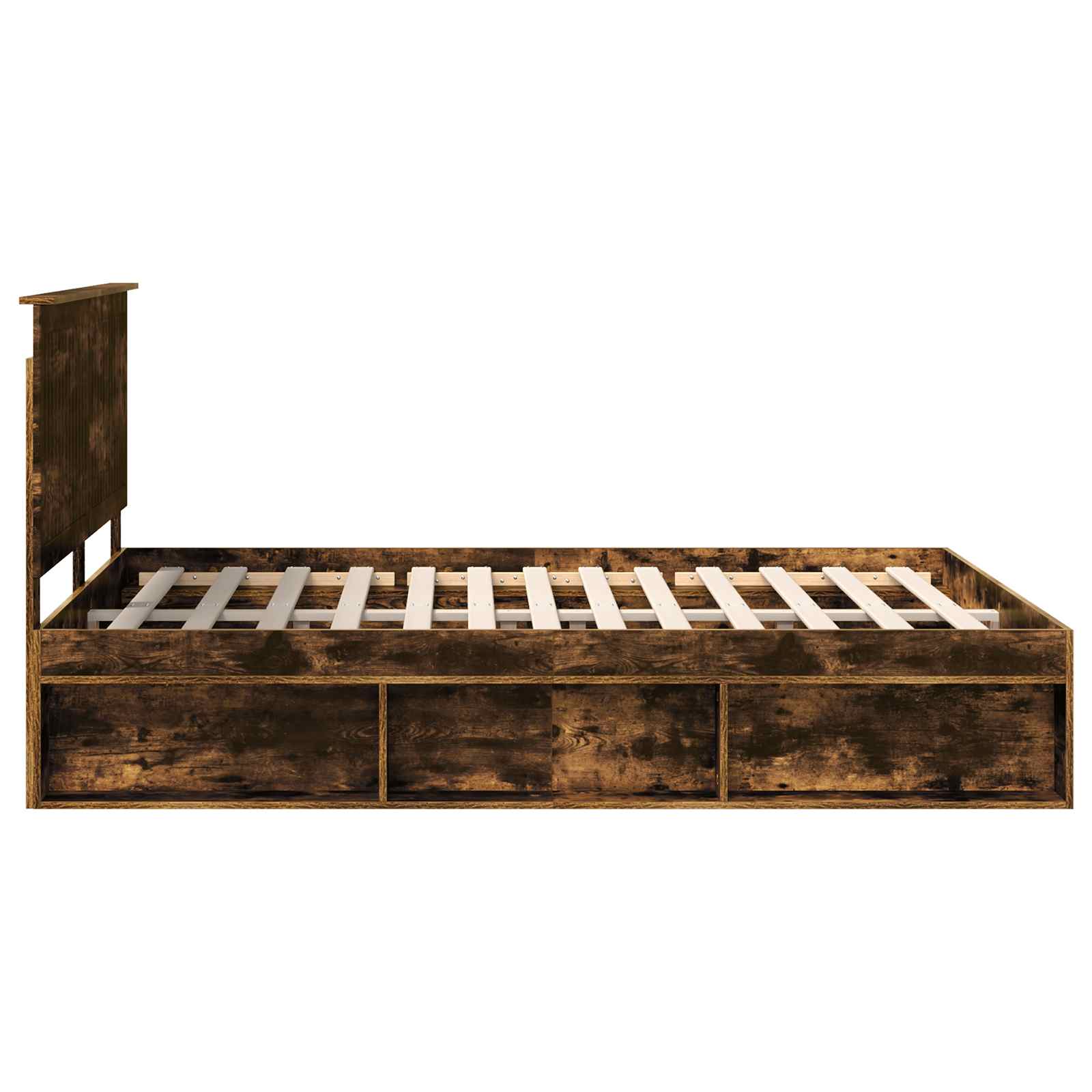 vidaXL Ramka łóżka Dąb wędzony 150 x 200 cm Lite drewno sosnowe
