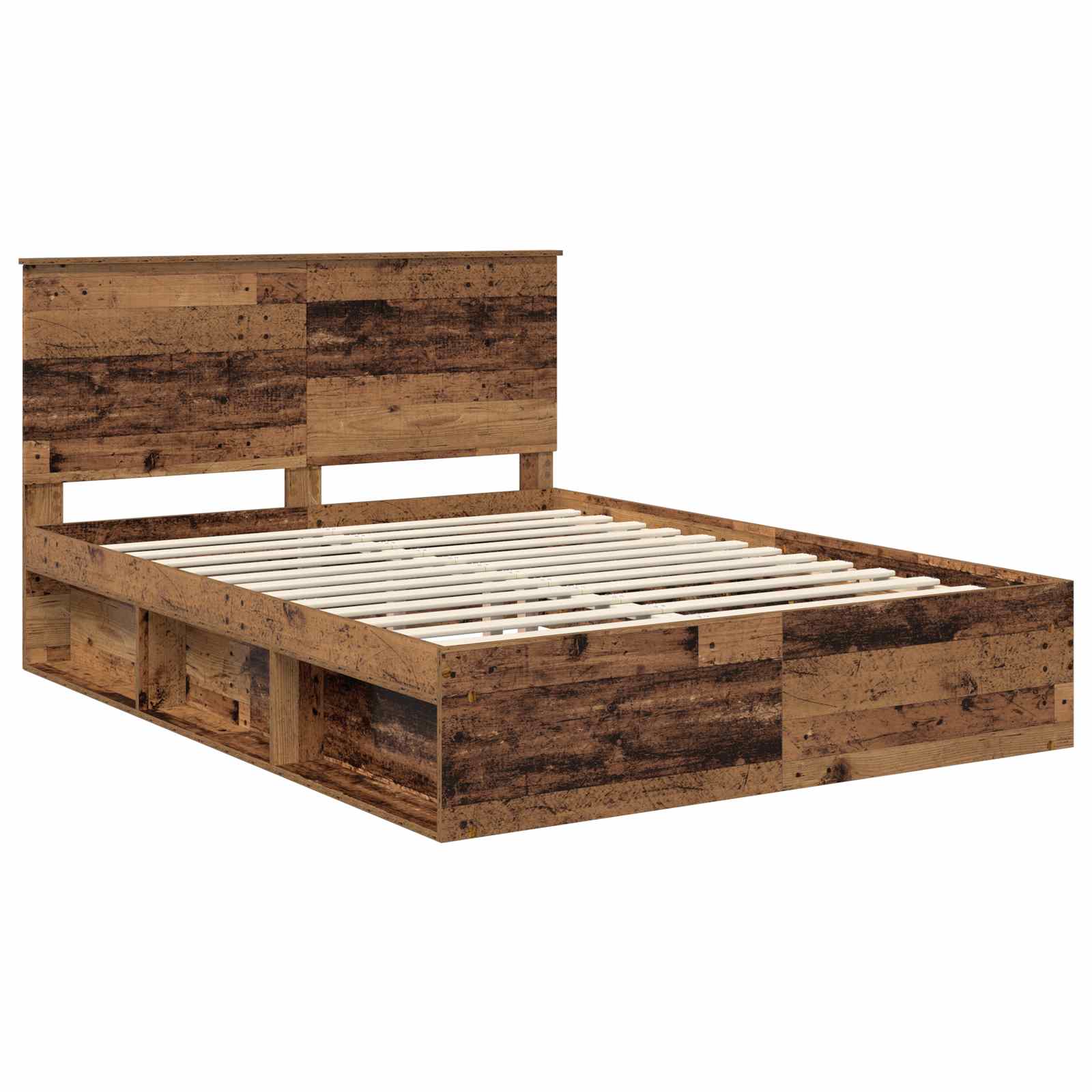vidaXL Ramka łóżka Stare drewno 150 x 200 cm Lite drewno sosnowe