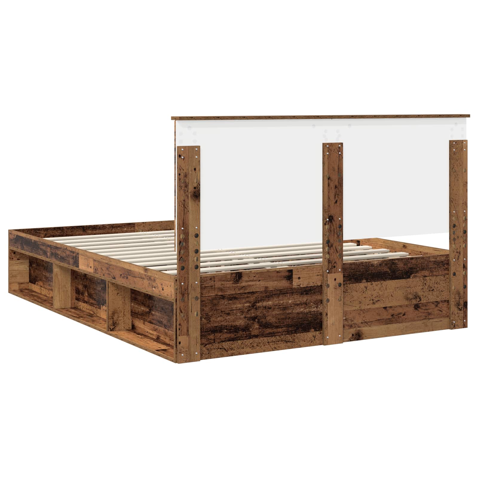 vidaXL Ramka łóżka Stare drewno 150 x 200 cm Lite drewno sosnowe
