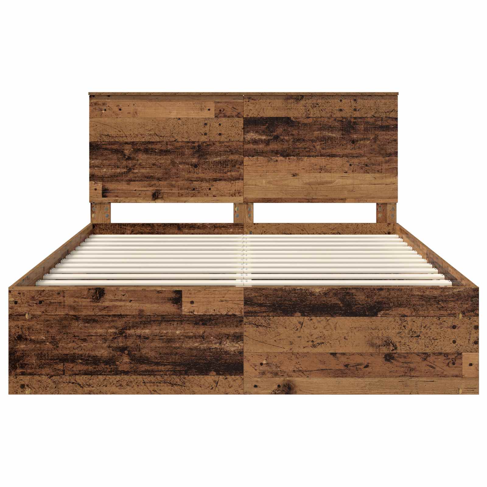 vidaXL Ramka łóżka Stare drewno 150 x 200 cm Lite drewno sosnowe