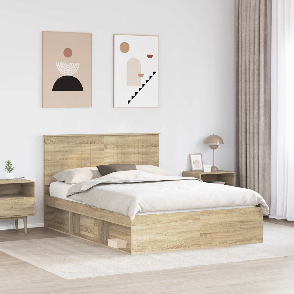 vidaXL Ramka łóżka Sonoma 140 x 200 cm Lite drewno sosnowe