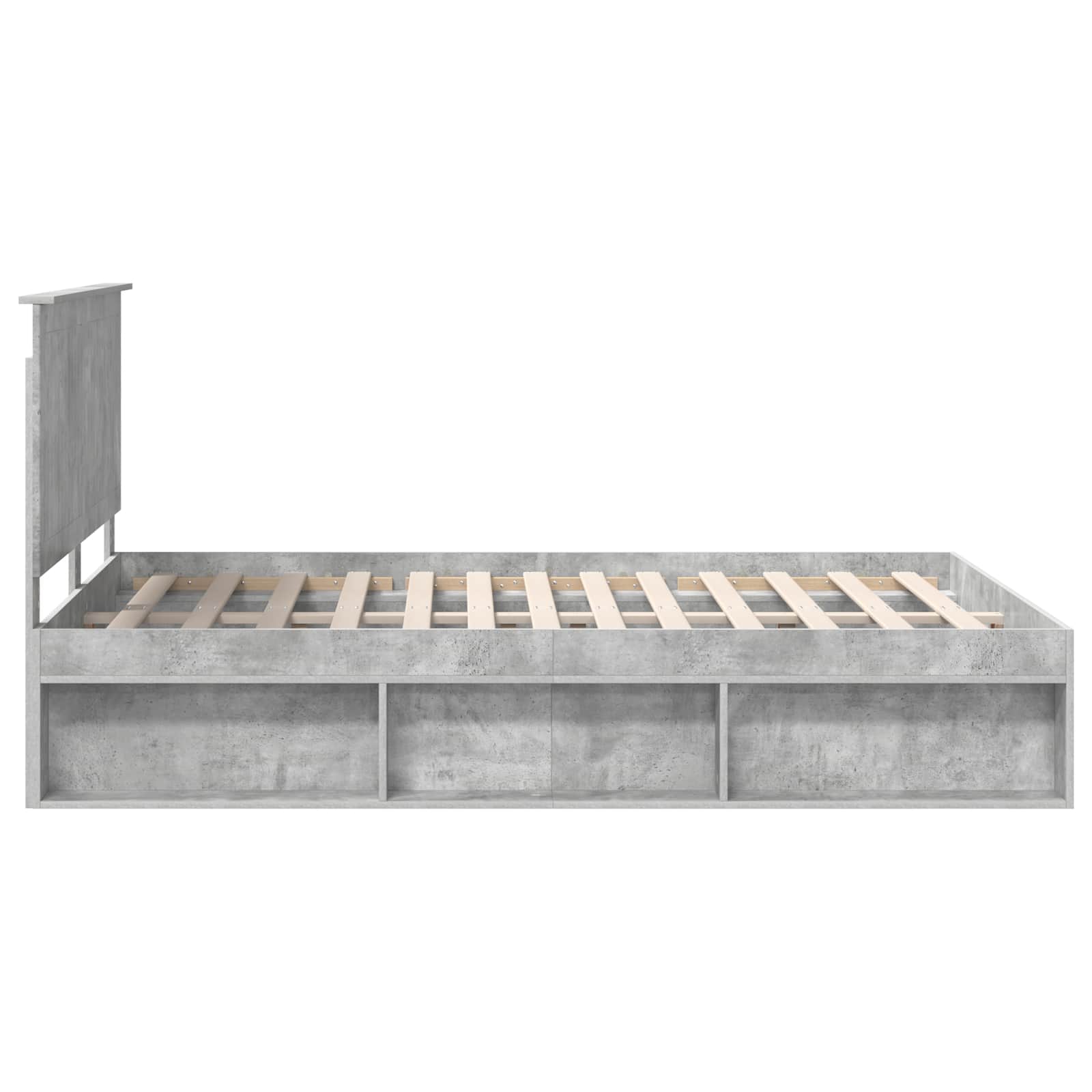 vidaXL Ramka łóżka Betonowy 140 x 200 cm Lite drewno sosnowe