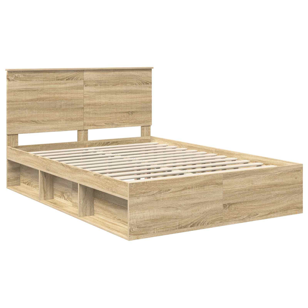 vidaXL Ramka łóżka Sonoma 140 x 190 cm Lite drewno sosnowe