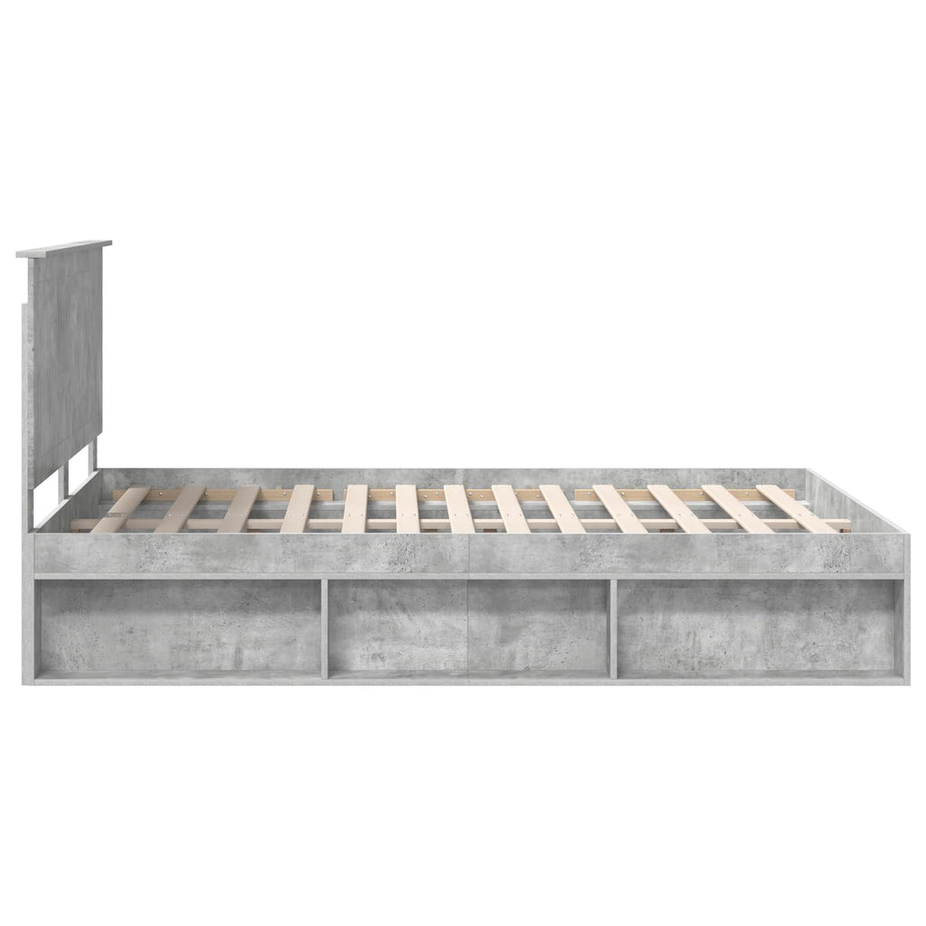 vidaXL Ramka łóżka Betonowy 140 x 190 cm Lite drewno sosnowe