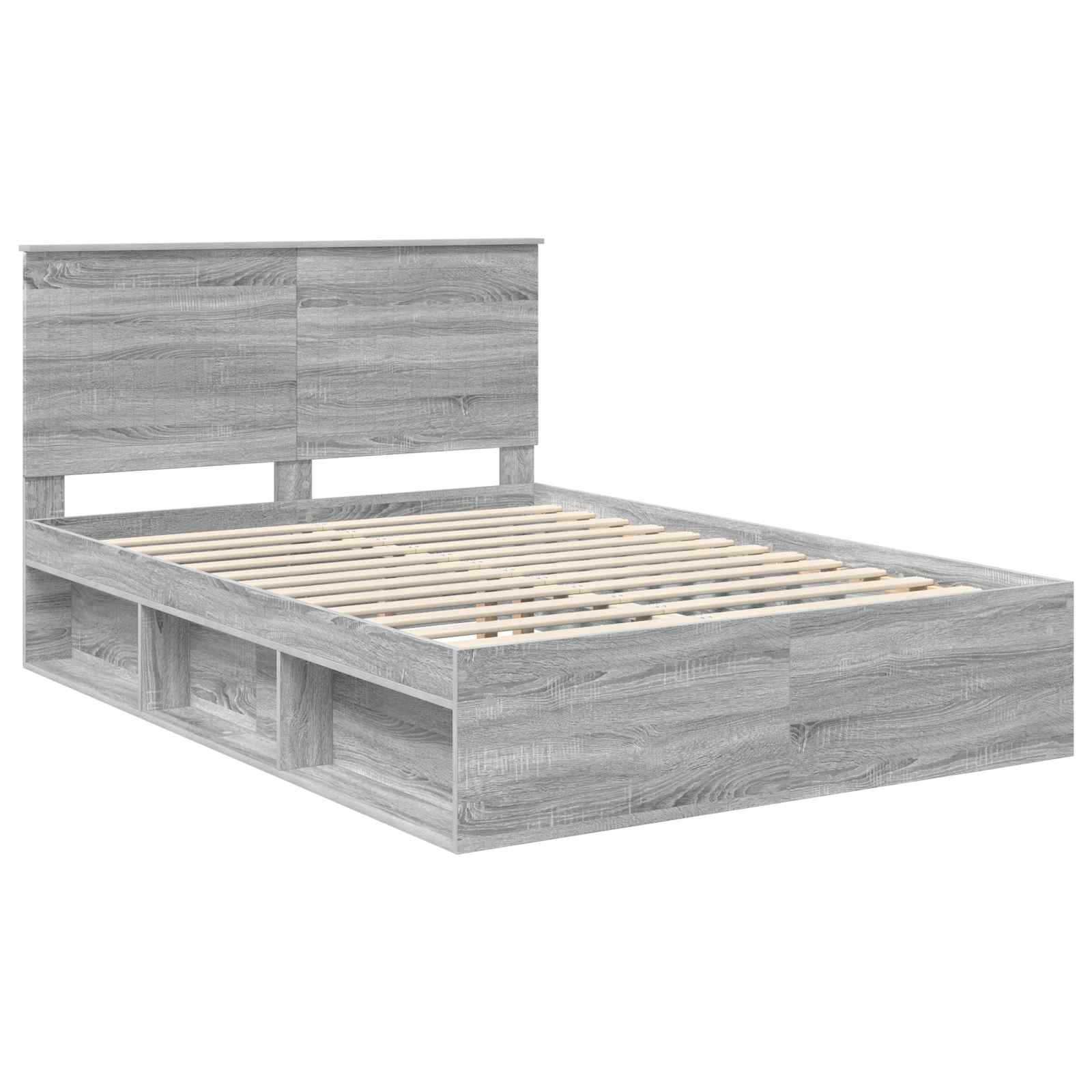 vidaXL Ramka łóżka Szary Sonoma 140 x 190 cm Lite drewno sosnowe