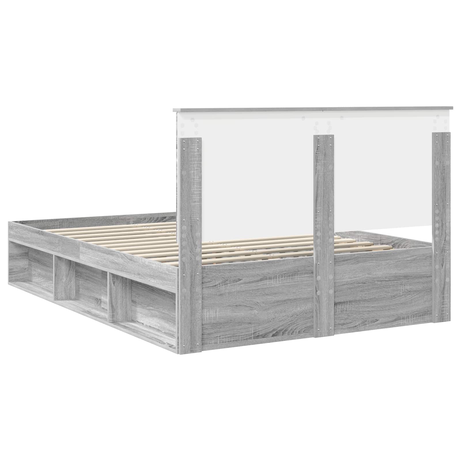 vidaXL Ramka łóżka Szary Sonoma 140 x 190 cm Lite drewno sosnowe
