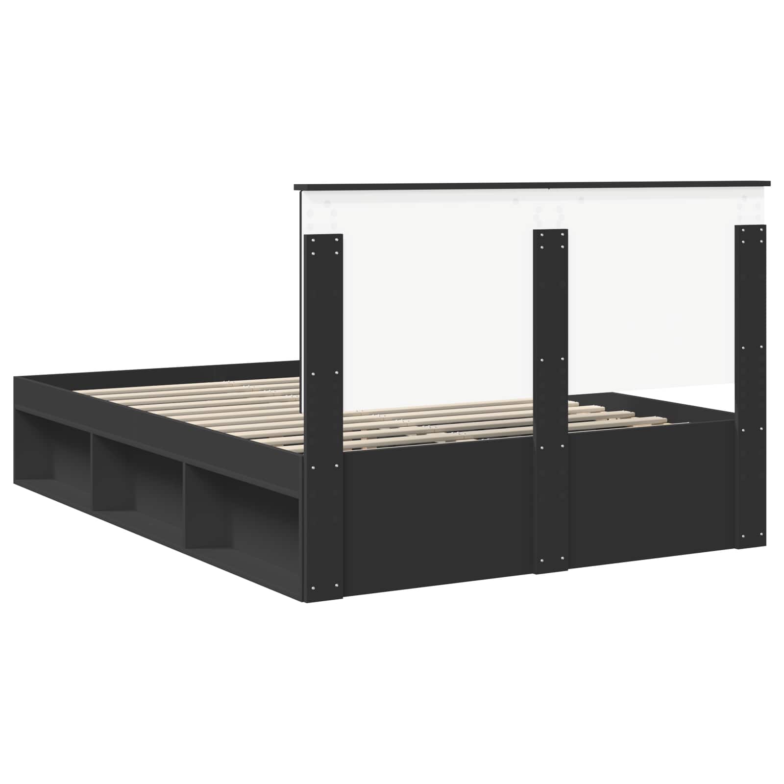 vidaXL Ramka łóżka Czarny 135 x 190 cm Lite drewno sosnowe