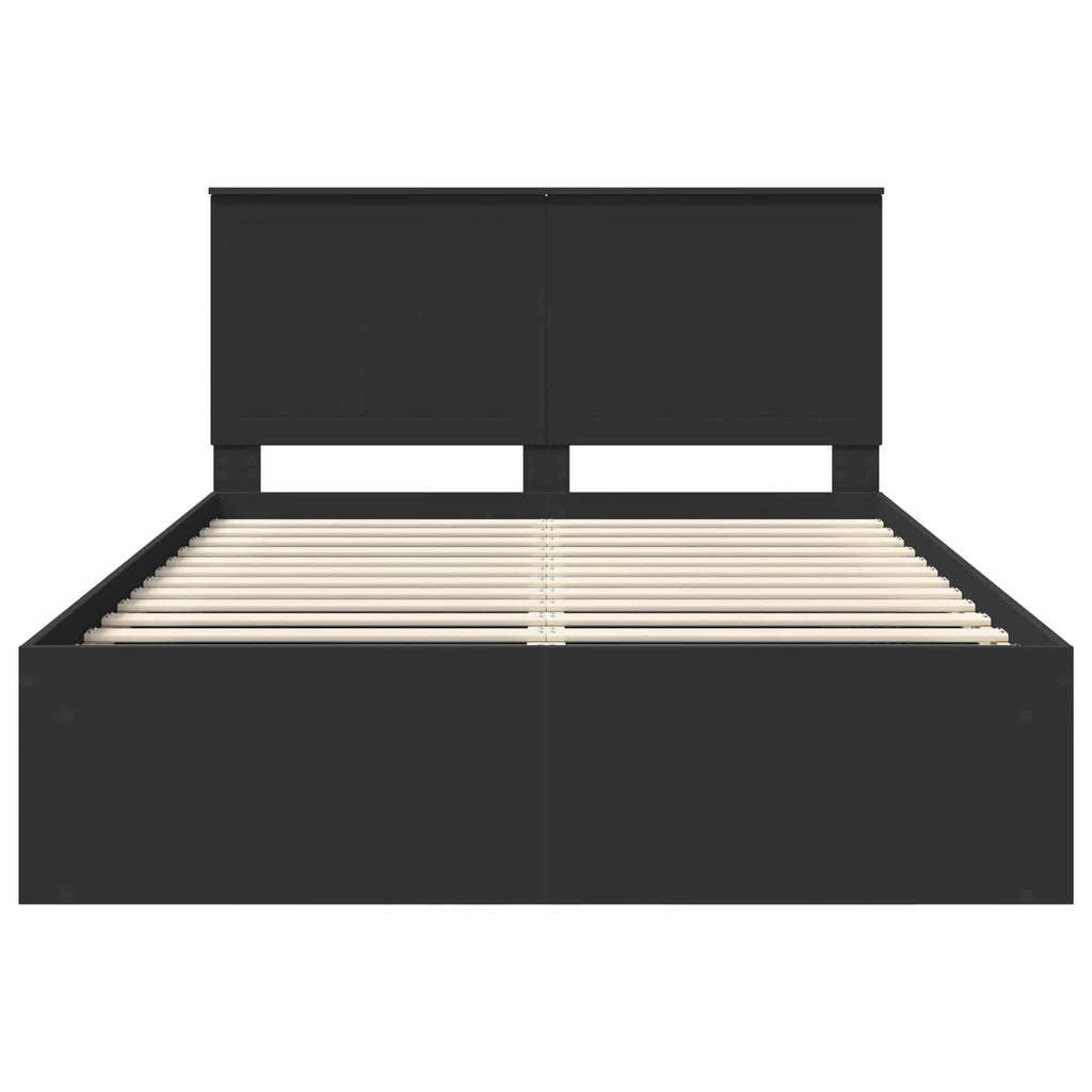 vidaXL Ramka łóżka Czarny 135 x 190 cm Lite drewno sosnowe