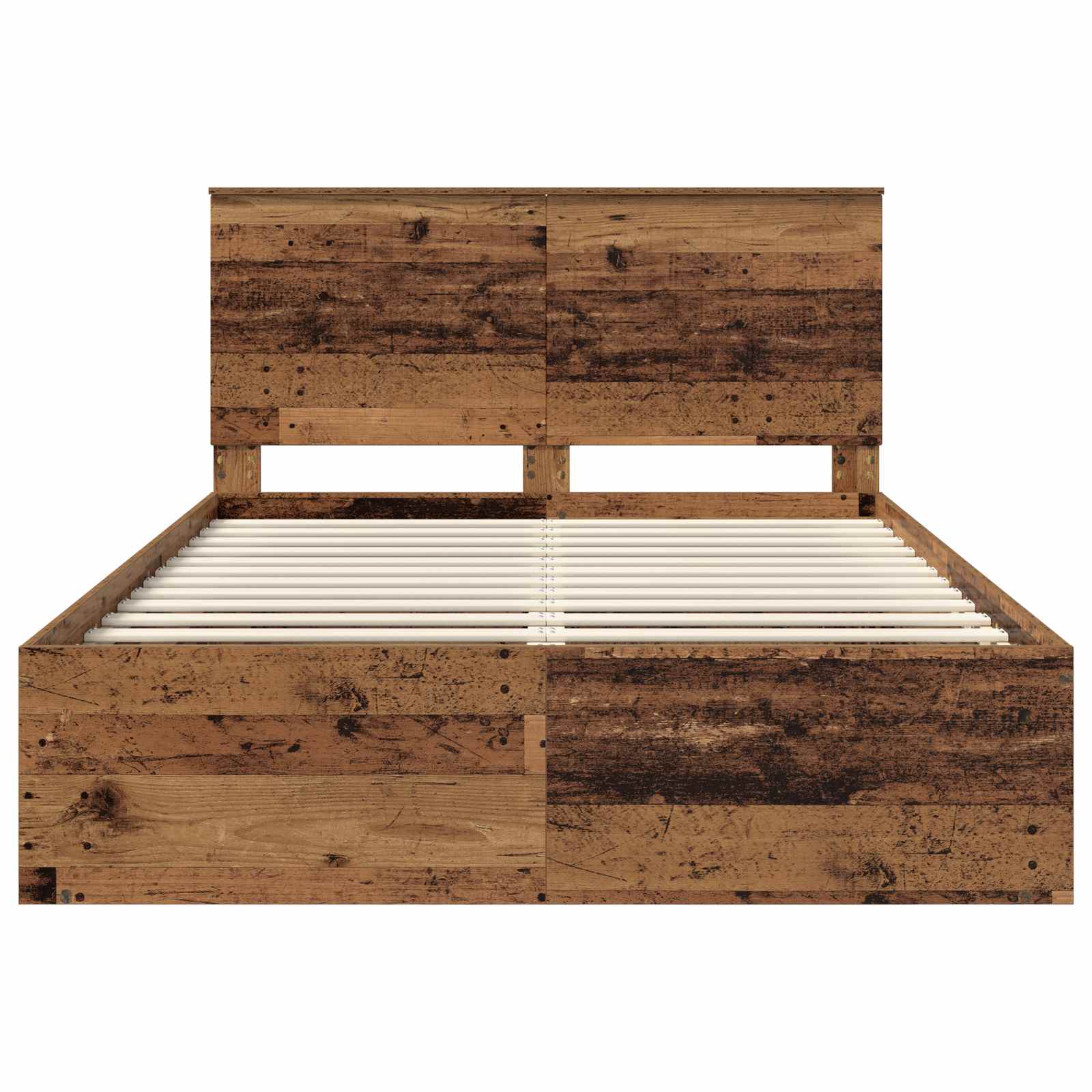 vidaXL Ramka łóżka Stare drewno 135 x 190 cm Lite drewno sosnowe