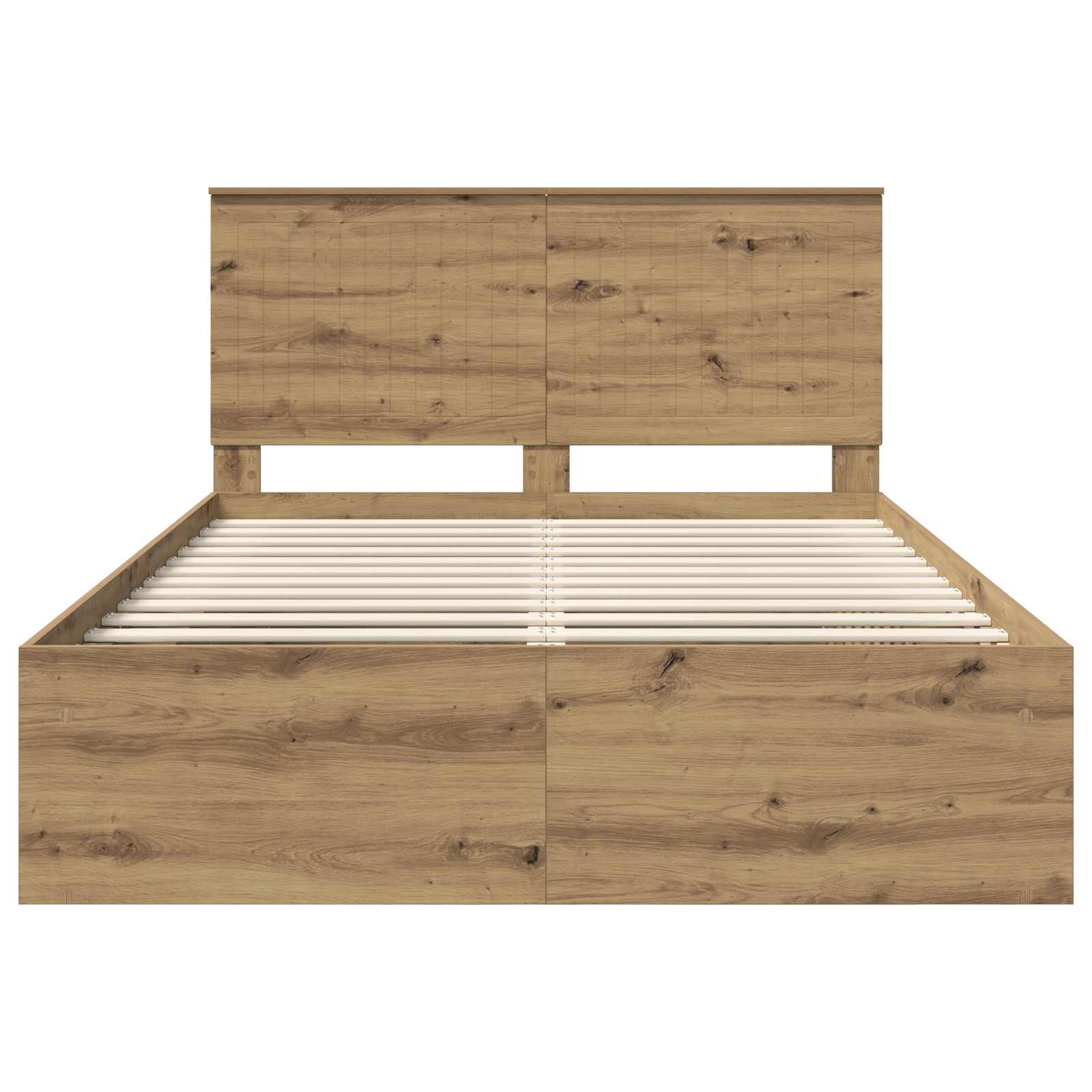 vidaXL Ramka łóżka Dąb rzemieślniczy 135 x 190 cm Lite drewno sosnowe