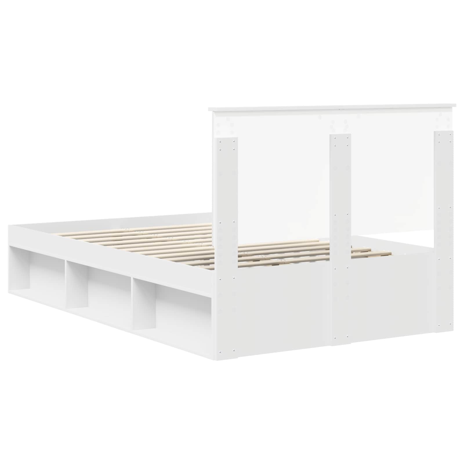 vidaXL Ramka łóżka Z zagłówkiem Biały 120 x 200 cm Lite drewno sosnowe