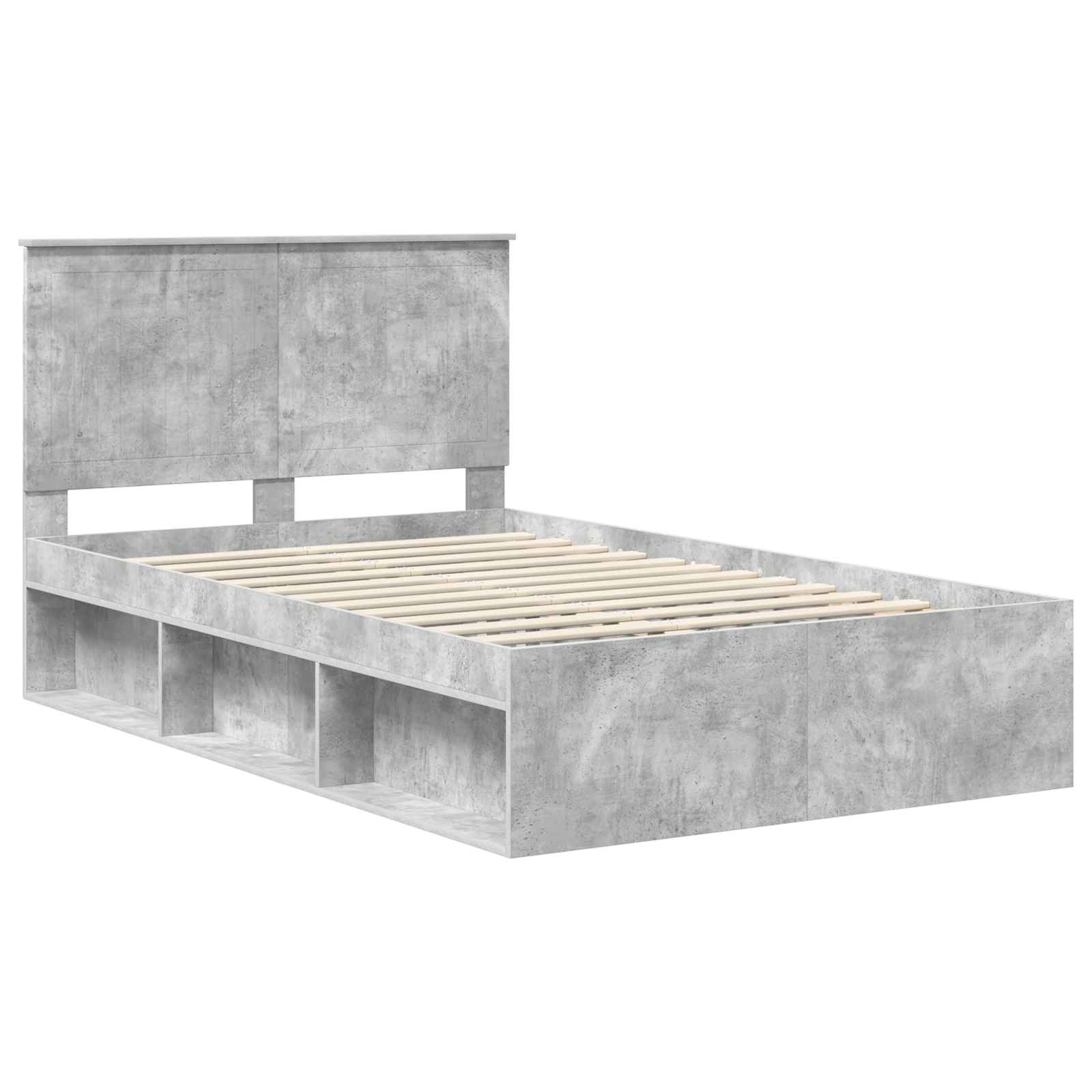 vidaXL Ramka łóżka Betonowy 120 x 200 cm Lite drewno sosnowe