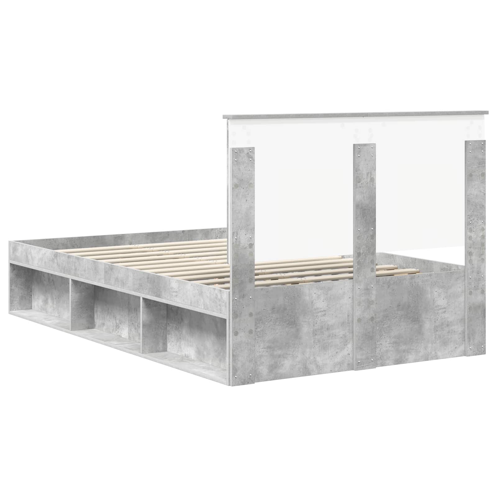 vidaXL Ramka łóżka Betonowy 120 x 200 cm Lite drewno sosnowe