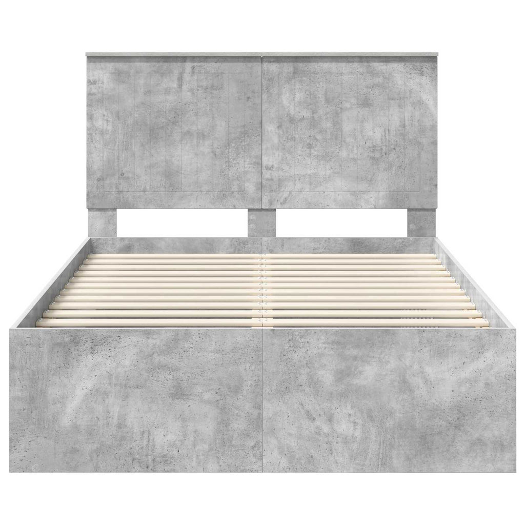 vidaXL Ramka łóżka Betonowy 120 x 200 cm Lite drewno sosnowe