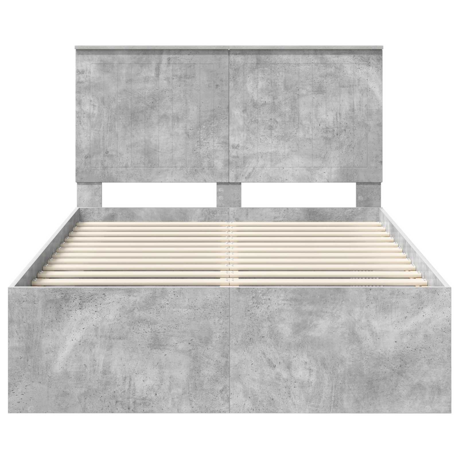 vidaXL Ramka łóżka Betonowy 120 x 200 cm Lite drewno sosnowe