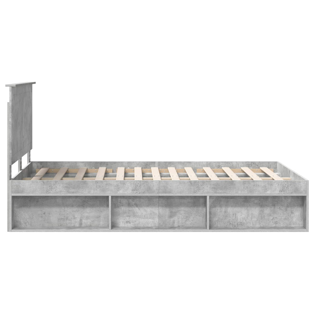 vidaXL Ramka łóżka Betonowy 120 x 200 cm Lite drewno sosnowe