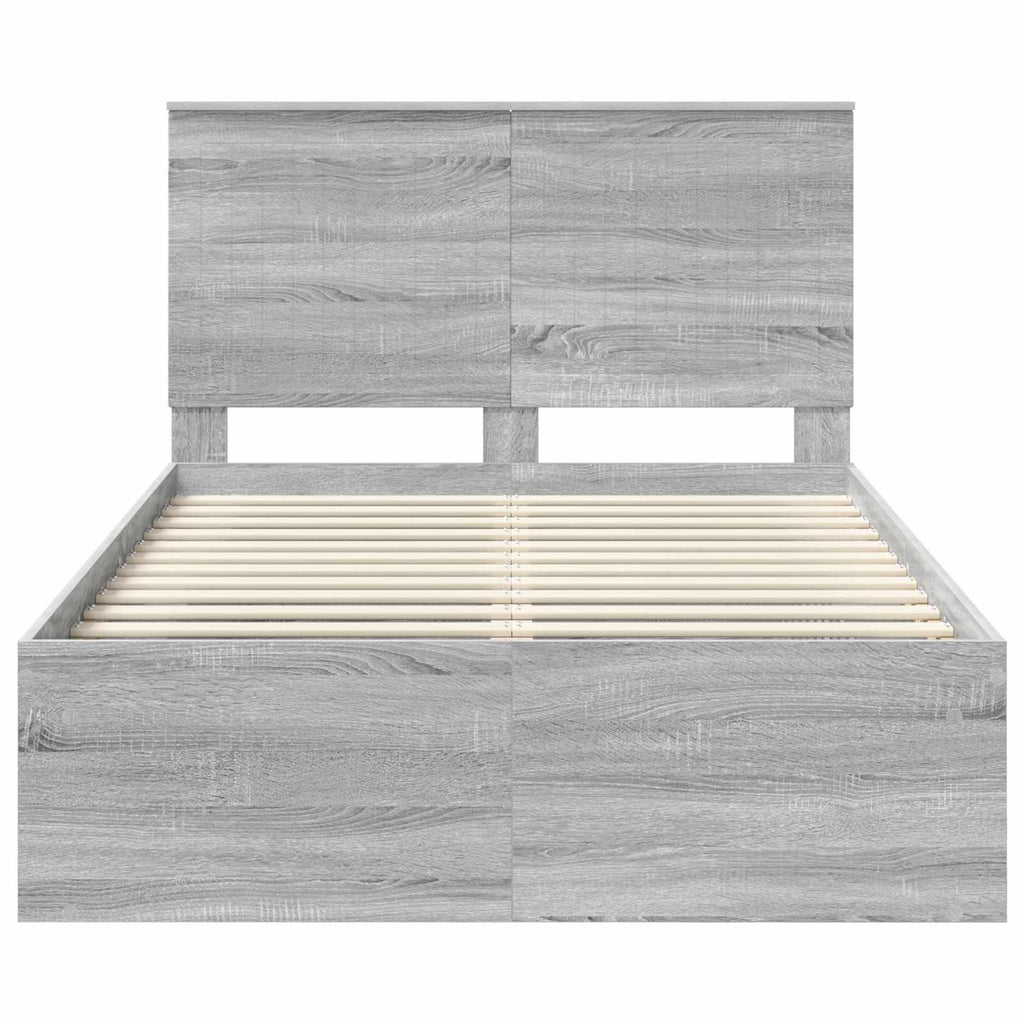 vidaXL Ramka łóżka Szary Sonoma 120 x 200 cm Lite drewno sosnowe