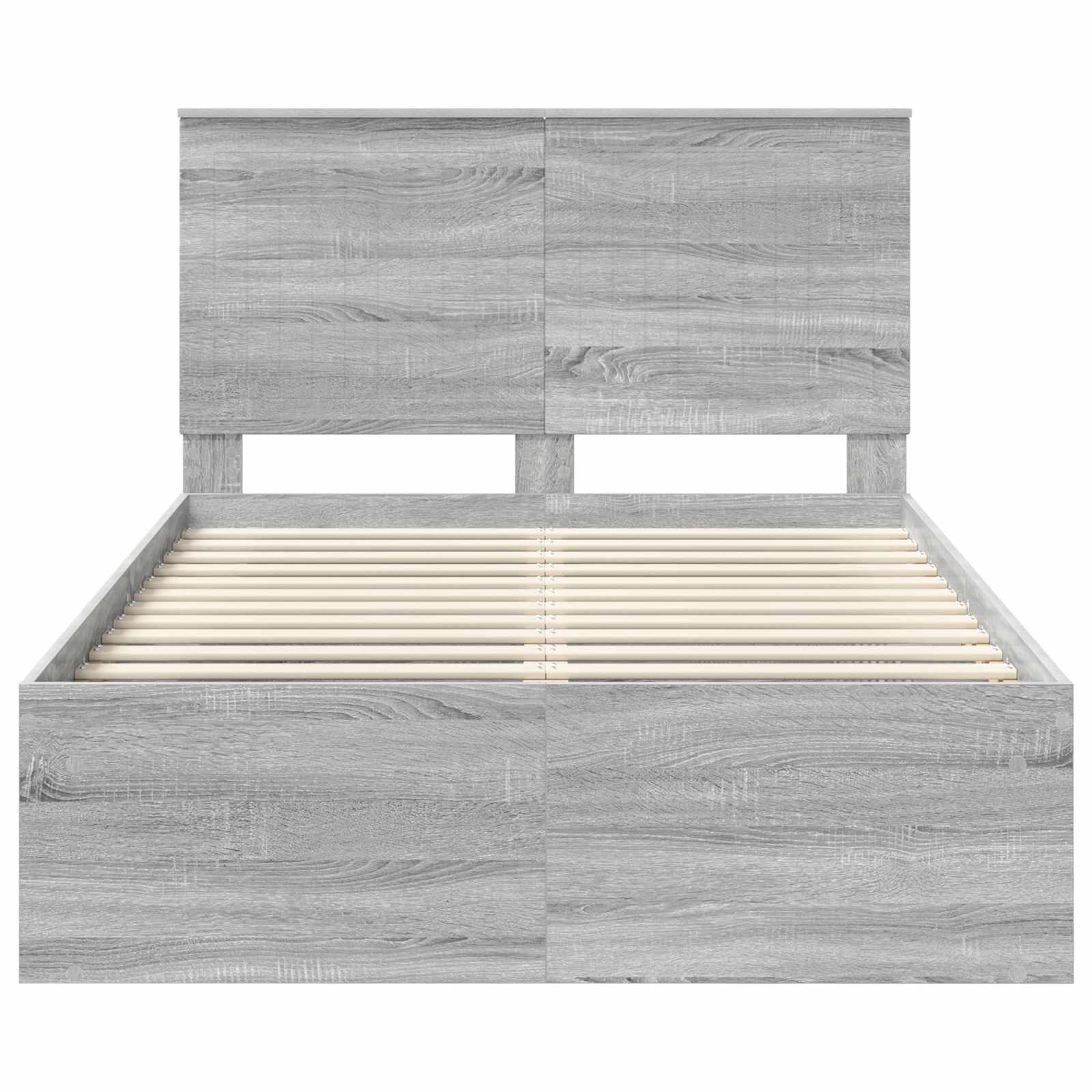 vidaXL Ramka łóżka Szary Sonoma 120 x 200 cm Lite drewno sosnowe
