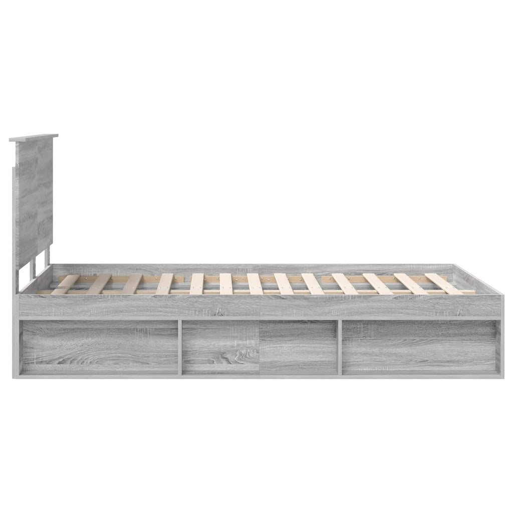 vidaXL Ramka łóżka Szary Sonoma 120 x 200 cm Lite drewno sosnowe
