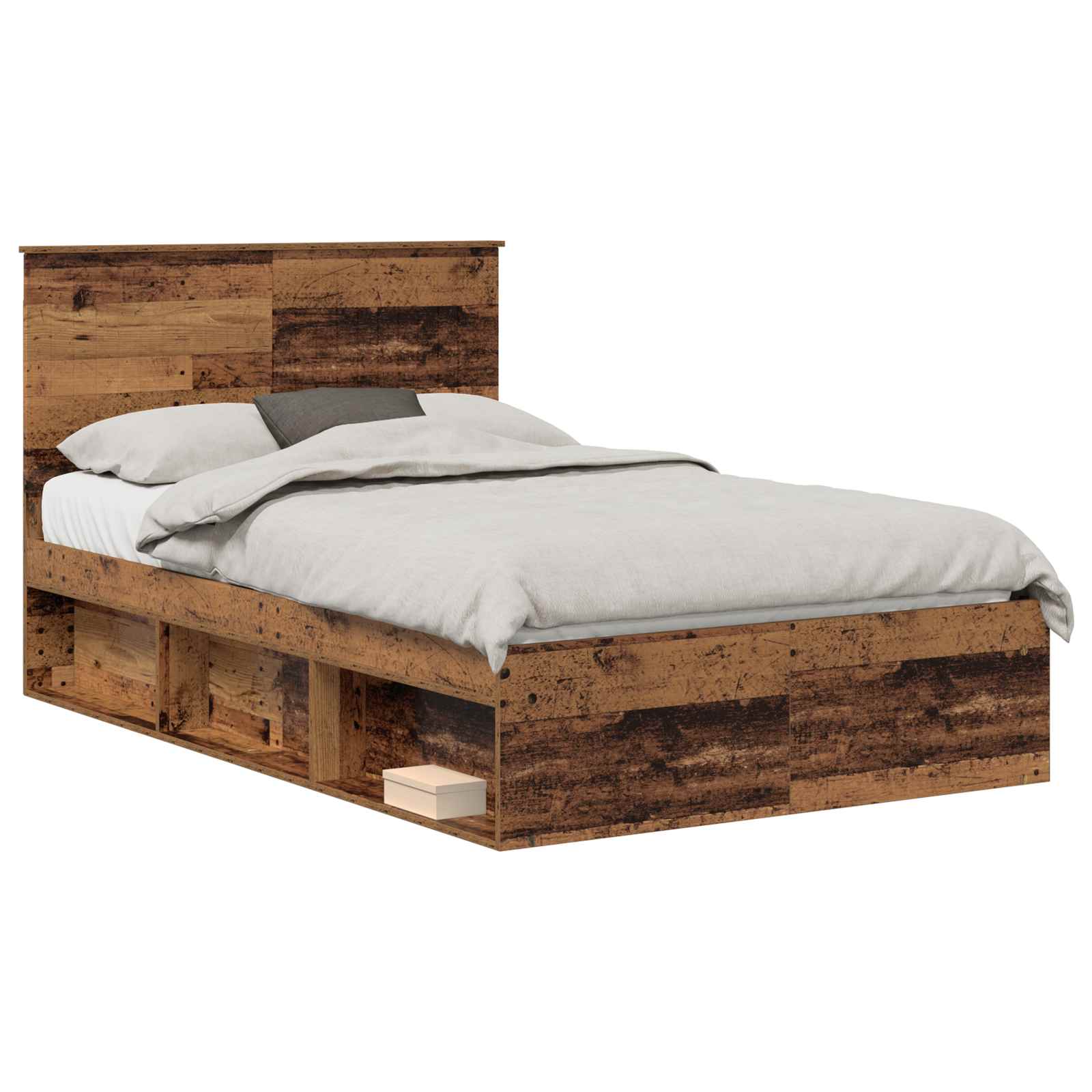 vidaXL Ramka łóżka Stare drewno 120 x 200 cm Lite drewno sosnowe
