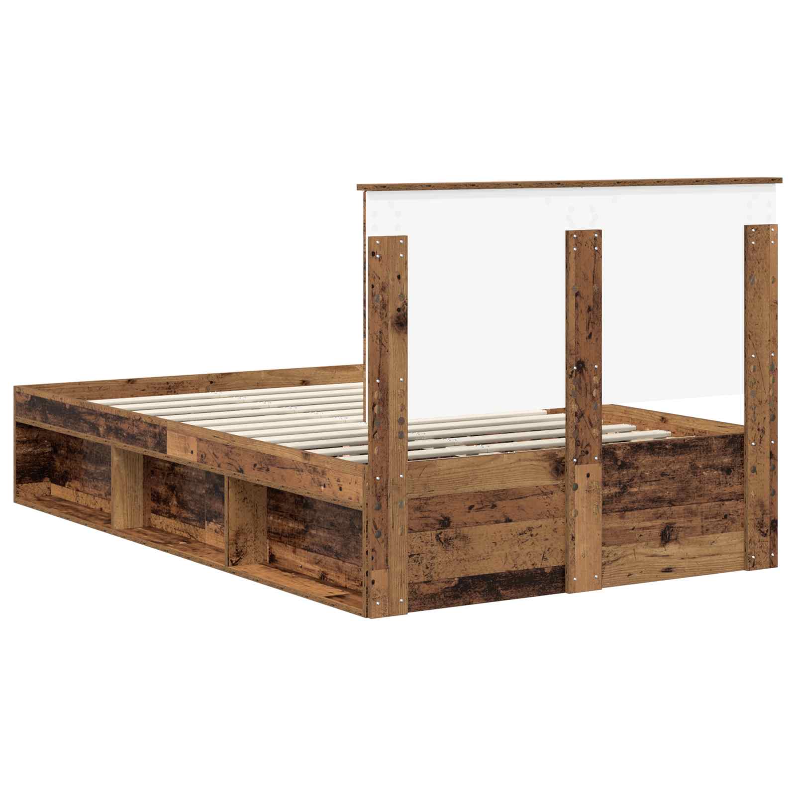 vidaXL Ramka łóżka Stare drewno 120 x 200 cm Lite drewno sosnowe