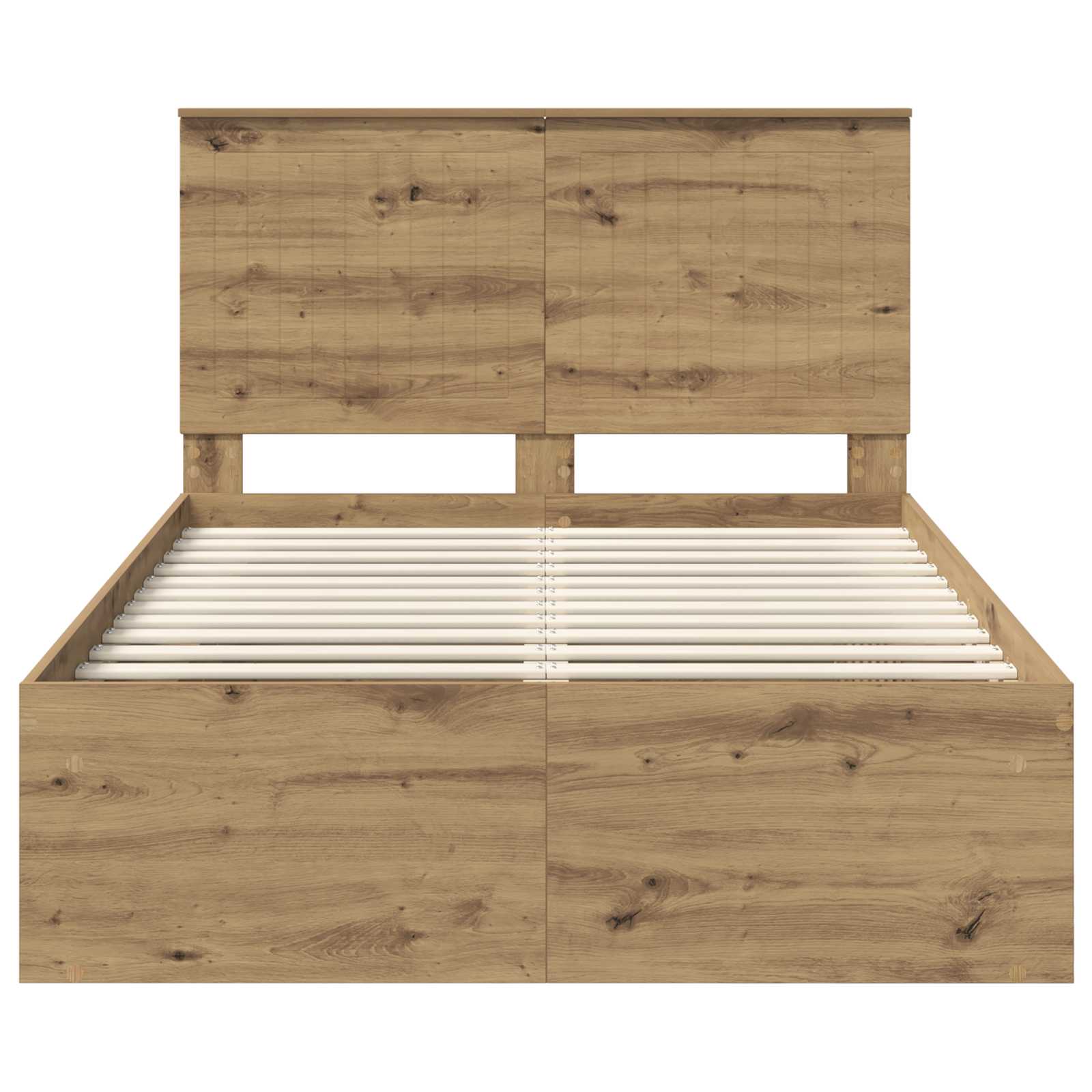 vidaXL Ramka łóżka Dąb rzemieślniczy 120 x 200 cm Lite drewno sosnowe