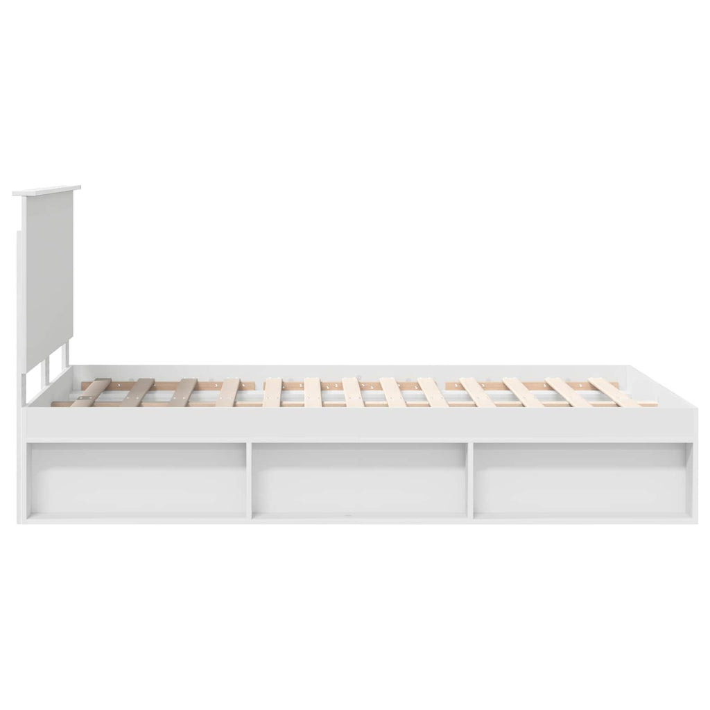 vidaXL Ramka łóżka Z zagłówkiem Biały 120 x 190 cm Lite drewno sosnowe