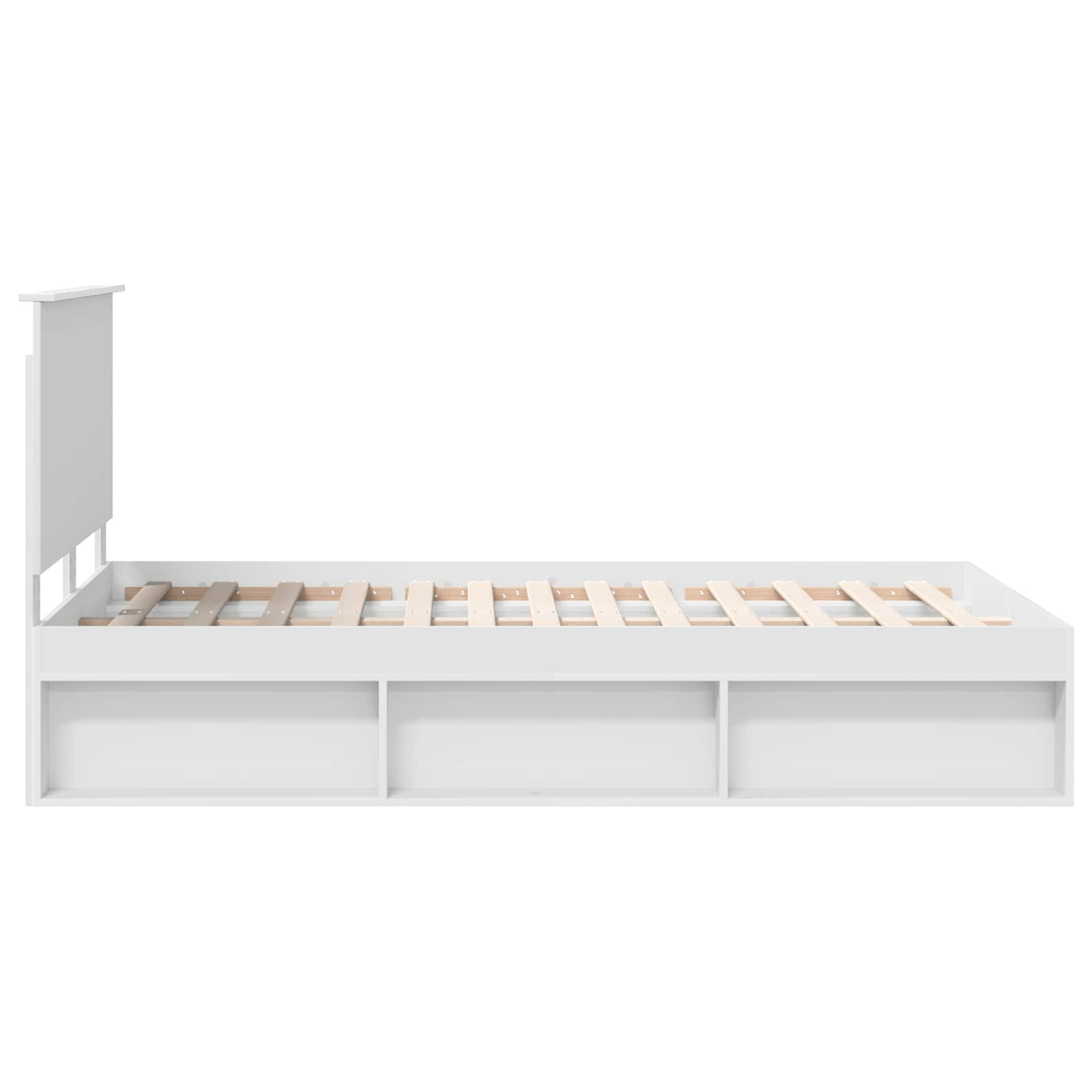vidaXL Ramka łóżka Z zagłówkiem Biały 120 x 190 cm Lite drewno sosnowe