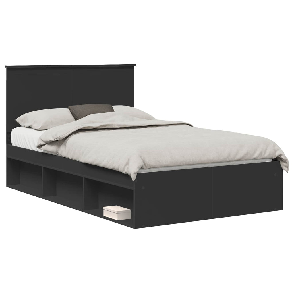 vidaXL Ramka łóżka Czarny 120 x 190 cm Lite drewno sosnowe