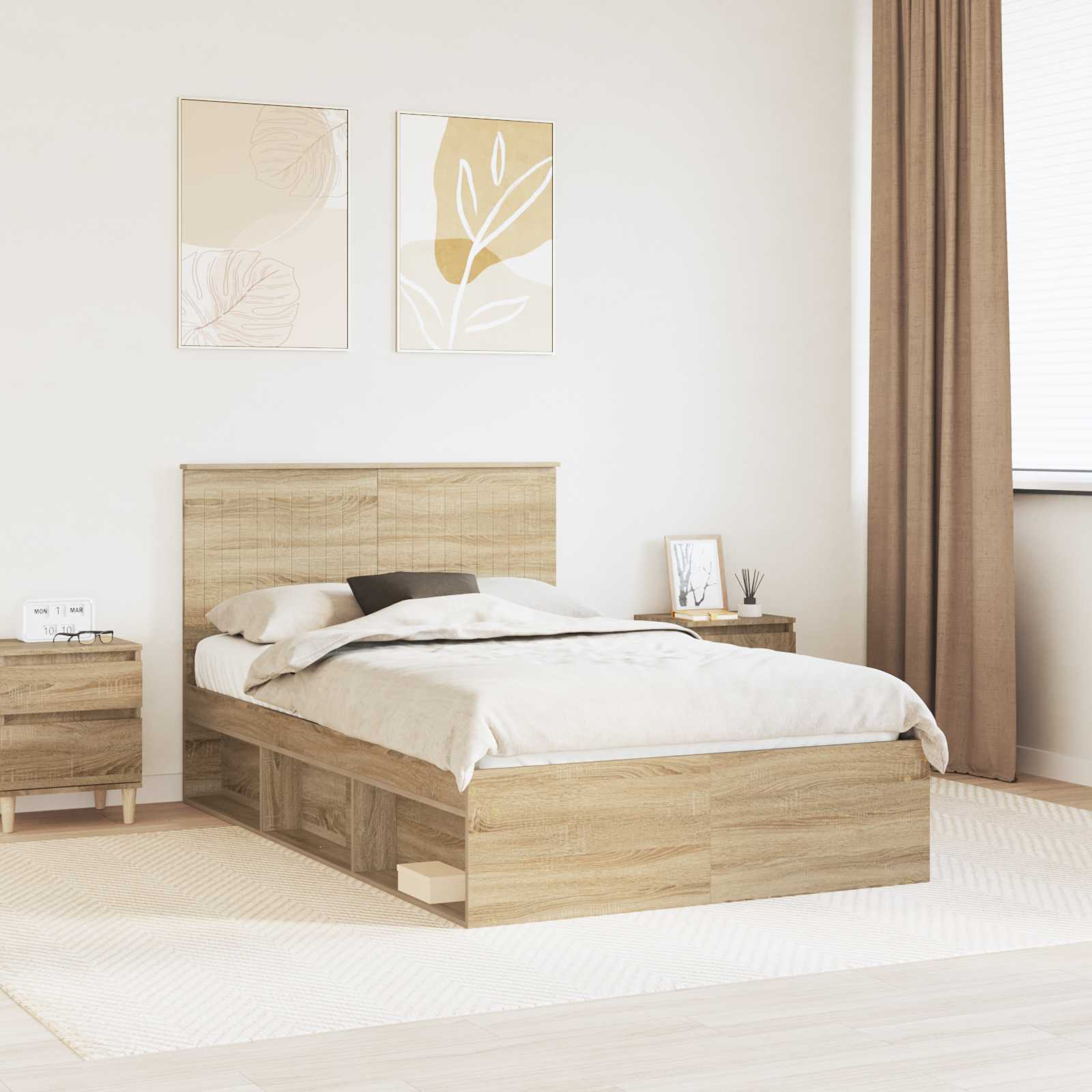 vidaXL Ramka łóżka Sonoma 120 x 190 cm Lite drewno sosnowe