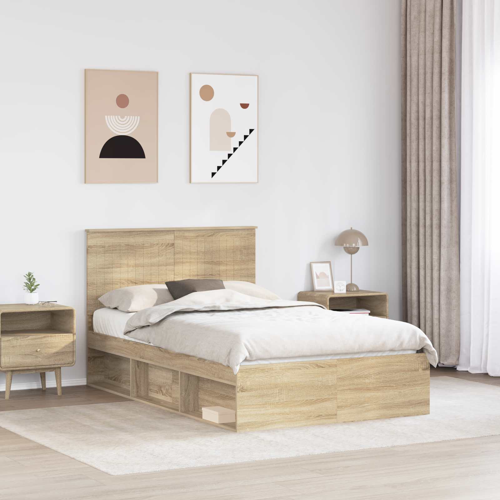 vidaXL Ramka łóżka Sonoma 120 x 190 cm Lite drewno sosnowe