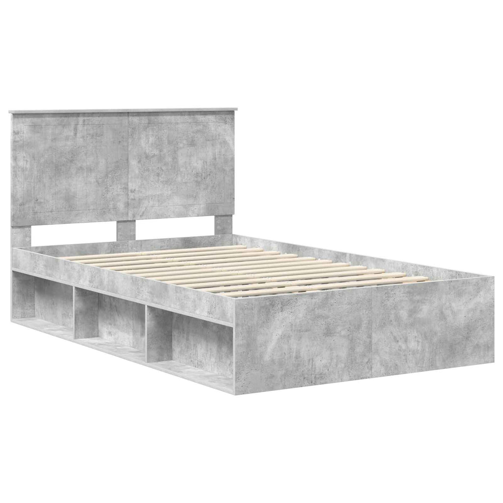 vidaXL Ramka łóżka Betonowy 120 x 190 cm Lite drewno sosnowe